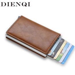 Wallets DIENQI Rfid Card Holder Men's Wallets Slim Small Male Leather Wallet Mini Pocket Money Bag Women Walet Valet Carteira Masculina