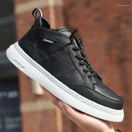 Casual Shoes Leather Sneakers Men Comfortable Quality Korean