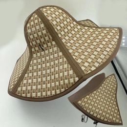 Wide Brim Hats Anti-ultraviolet Foldable Straw Hat Summer Sunscreen Sunshade Women