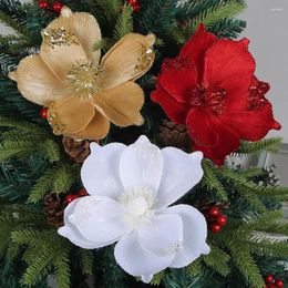 Decorative Flowers Flower Realistic Shiny Sparkling Festive Christmas Decorations Versatile Ornaments For Trees Garlands Parties