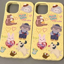 Cell Cases Ins Cute Cartoon New Applicable to 14promax Phone Case Iphone13 Frosted Opporeno98 Huawei Nova7 HONOR 60 Sets Red Rice K4