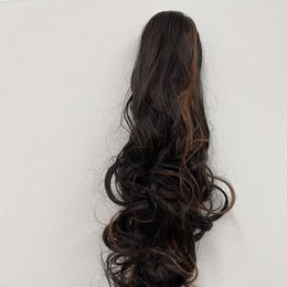 human curly wigs Wig ponytail long curly hair clip large wave ponytail fashionable and fashionable