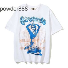 24s High Street Fashion Goddess Print Half Sleeves Hip Hop Short Couple Ins T-shirt Sweatshirt Summer