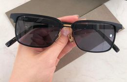 Classic Square Sunglasses 2076 Black Gold Frame men Fashion sun glasses gafas de sol with box3448742