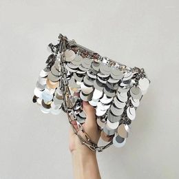 Evening Bags Sequins Handbags Silver Bag Women Small Tote Bling Lady Bucket Girls Glitter Purses 2024