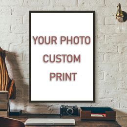 Custom Print Canvas Painting By Your Po Canvas Poster Personal Gift Customise Figure Animal Pets Pictures Home Decor Prints 240408