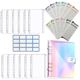 Gift Wrap Budget Book Savings Money Organizer Cash Binder Transparent Stickers Envelopes Books Clear Zipper Pouches Notebook