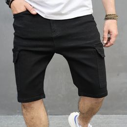 Men Street Stylish Multiple pockets Cargo Shorts Summer Male Slim fit Casual Good Quality Denim Fivepoint Pants 240412