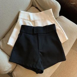 Women's Shorts Y2K Streetwear Black Women Elegant High Waist White A Line Wide Leg Suit Sexy Club Slim Pants