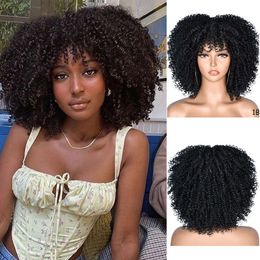 human curly wigs New wig womens short curly hair small curly hair explosive head wig Wigs rose mesh synthetic fiber headwear cover