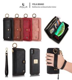 POLA For iphone 6 6s 7 8 plus X Xs MAX XR 11 Pro 12 Mini Case Luxury zipper Business Leather Magnetic Wallet Case Split Cover215673084871