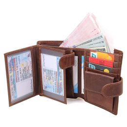 Wallets Man Short Wallet 100% Genuine Leather Men Wallet Coin Purse Small Mini Card Holder Portfolio Portomonee Male Walet Pocket