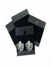4352cm 200Pcs Black Professional Jewelry Hang Tags PVC Velvet Earring Ear Studs Holder Display6436248
