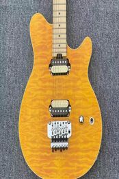 Electric Guitar Custom Edward Van Halen Wolf Music Man Ernie Ball Axis Yellow Qulited Maple Top Maple Neck Tremolo Bridg2992895