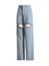 Женские джинсы вышитые вспышки для женщин с высокой талией пуговица пуговица летние брюки для ног женская мода