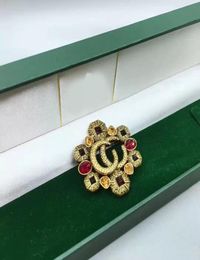 Fashion designer Pins Brooches ladies colored gems Brooch luxury party jewelry8407374