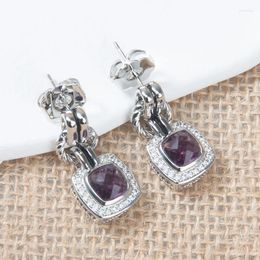 Dangle Earrings JADE ANGEL Luxury Women Elegant Inlaid Purple And Small Cystal Zircon Dangler Fashion Jewelry Banquet Birthday Gift