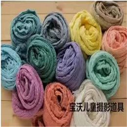 Blankets 90cmX100cm 6pieces/lot Cheesecloth Pography Props 36 Colours Born Baby Wraps Stretch Knit Wrap