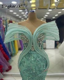 Party Dresses Design Exquisite Mermaid Evening Glitter Beaded Crystals Rhinestones Luxury Birthday Wedding Prom Gowns Robes