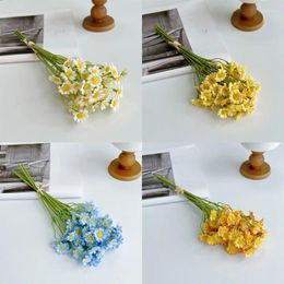 Decorative Flowers 6 Branch/Bouquet Simulation Chamomile Artificial Silk Plastic Daisy Fake For Vase Arrangement Wedding Home Decoration