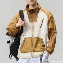 Men's Jackets Fashion Thin Jacket Men Women Breathable Sunscreen Hooded College Korean Style Loose Casual Coat Spring Summer Tops