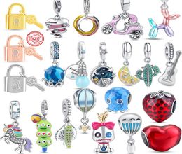 925 Sterling Silver Dangle Charm Women Beads High Quality Jewelry Gift Wholesale Pink Motorcycle Octopus Lemon Bead Fit Charms Bracelet DIY8772902