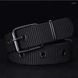 Belts 18 Holes Nylon Canvas Steel Buckle High Quality Men's Belt All-match Jeans Pin Student Youth Extende