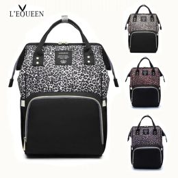 Bags Lequeen Diaper Bag Leopard Nappy Bag Baby Care Outdoor Stroller Organiser Bag Travel Maternity Patchwork Bag Nursing Backpack