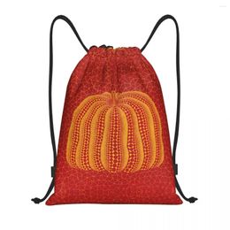 Shopping Bags Custom Yayoi Kusama Art Pumpkin Drawstring Bag For Training Yoga Backpacks Women Men Sports Gym Sackpack