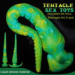 Spinous Skin Tentacle sexy Toys, Anal Plug, BDSM Long Whip, Pliable Stimulating Anus and Massages, G-spot Dildo