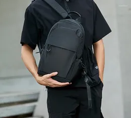 School Bags Small Men's Backpacks Sports Outdoor Man Bag Fashion Oxford Cloth Mini Travel Shoulder For Male 2024 Black Rucksack