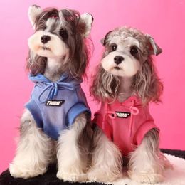 Dog Apparel Gradient Colour Casual Sleeveless Pet Sweatshirt Autumn And Winter Clothes Puppy Cat Bichon Schnauzer Cotton Warm Hoodie