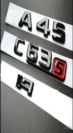 GLOSS BLACK Chrome Trunk Letters Emblem Emblems Badges for Mercedes Benz W176 A45 C63S AMG A45 C63 E63S8300912