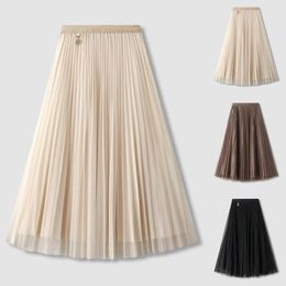 Skirts For Women Mesh Layered Midi Irregular Tulle Skirt Summer High Waist Up Party Petticoat Rhinestone Cover