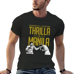 Men's Polos Thrilla In Manila T-Shirt Short Sleeve Tee Summer Tops Black T Shirt Fitted Shirts For Men