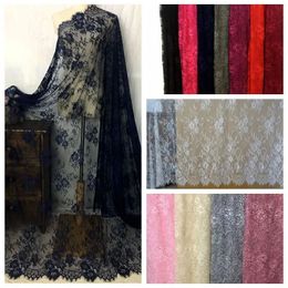 /Lot 12Colors Can Choose 150CM Wide Eyelash Lace Fabric Wedding Dress Diy Flower Craft Clothing Skirt Materials 240408