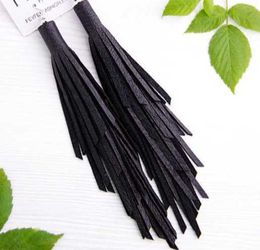 Boho Style Black Leather Tassel Earrings Statement Fringe Earrings2680680