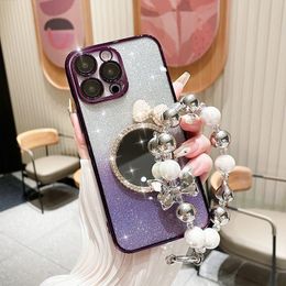 free shipping Cell Phone Cases bling With a mirror fashion Rhinestone Case Anti-drop iphone 15 14 13 12 11 pro max With Lens Film Protective Case Cover Shell