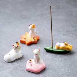Candle Holders Cute Animals Ceramic Incense Holder Creative Household Kitchen Chopstick Rest Multifunctional Incesence Stick Home Decor