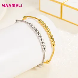 Link Bracelets 925 Sterling Silver Chirstmas Year Gift Jewellery Fashion Lucky Beads With Extender Chains For Women Men Wristband