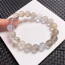 Link Bracelets 10MM Natural Grey Hair Quartz Bracelet Fashion Crystal Gemstone Jewellery Reiki Healing Gift For Women 1pcs
