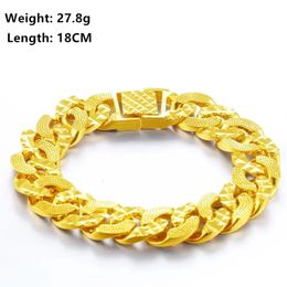 SAIYE Forever Not Fade 24K Gold Filled Jewellery Bracelets for Men Women Pulseira Feminina Bizuteria Joyas Wedding Fine Bracelets 240419
