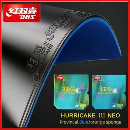 Original Hurricane 3 NEO Provincal Table Tennis Rubber Professional Tacky Ping Pong Rubber with Blue Orange Sponge 240323