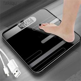 Body Weight Scales New Bathroom Floor Body Scale Glass Smart Electronic Scales USB Charging LCD Display Body Weighing Home Digital Weight Scale 240419