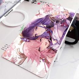 Mouse Pads Wrist Rests Large Mouse Pad Genshin Impact Mousepad Keyboard For Computers Gaming Mouse Mat Natural Rubber Notebook Office Carpet XXL PaEPMM