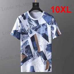 Men's T-Shirts 10XL Tshirts 2022 Summer T-shirt Men Plus Size Tops Ts Male Fashion Casual Graffiti Print Short Slve Big Size 8XL 9XL 10XL T240419