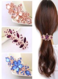 Ship 10 Different Designs 93cm Hairpin Hair Accessories Hair Clips Pearl Rhinestone Crystal High Quality Girl friend Gift9419186