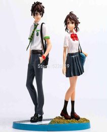 2pcslot Tachibana Taki Miyamizu Mitsuha Sexy Figure Anime Movie Your Name PVC Action Figure Collection Model Doll Toys 22cm H111547184