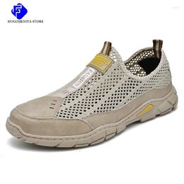 Casual Shoes Men Fashion Designer Slip On Sneakers British Style Loafers Moccasins Breathable Leather Boat Plus Size