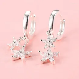 Dangle Earrings Arrival Flower Zircon 925 Sterling Silver Ladies Jewelry Birthday Gift Wholesale Anti-allergic Women